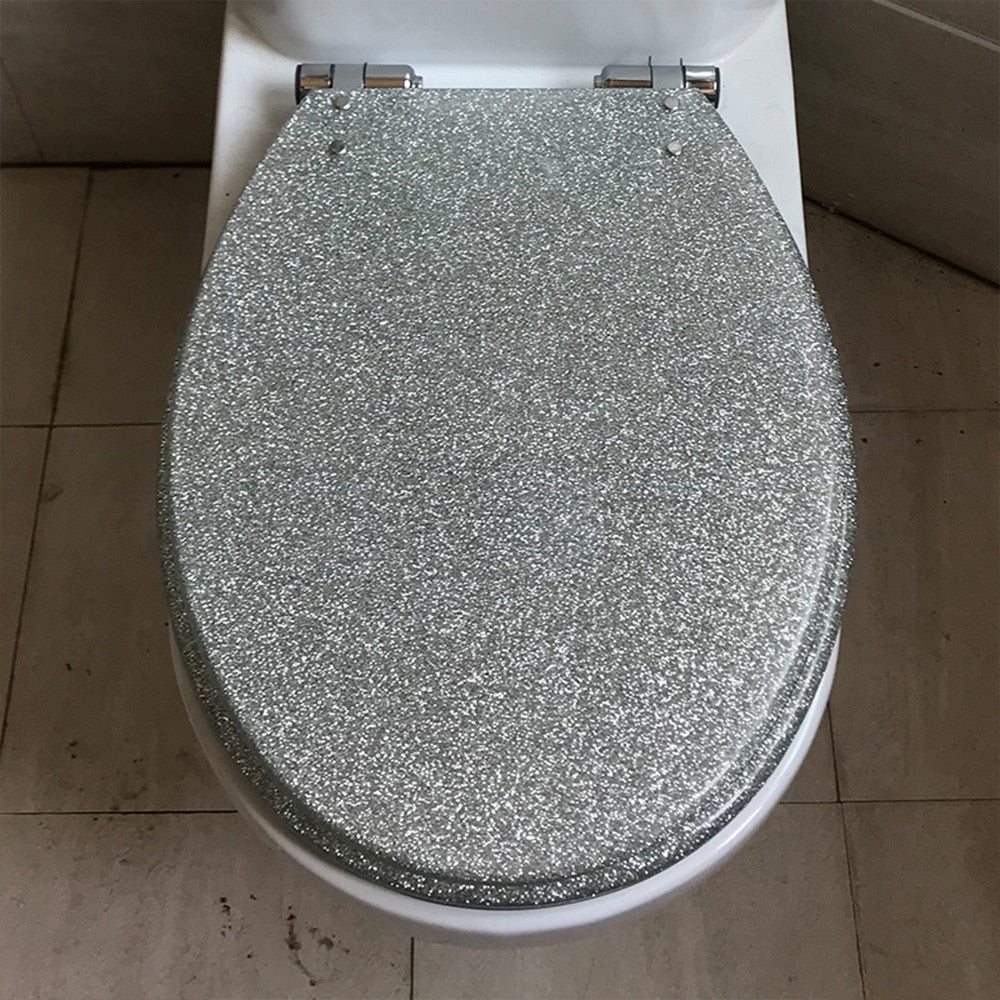 Glittery led toilet seat