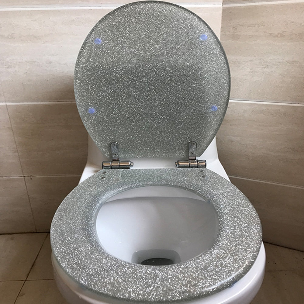 Glittery led toilet seat